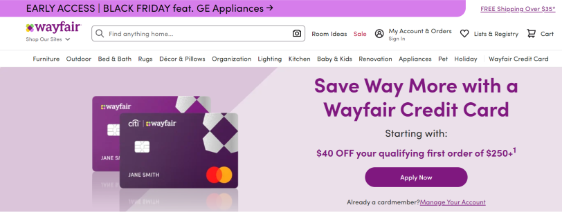 Wayfair Credit Card Login