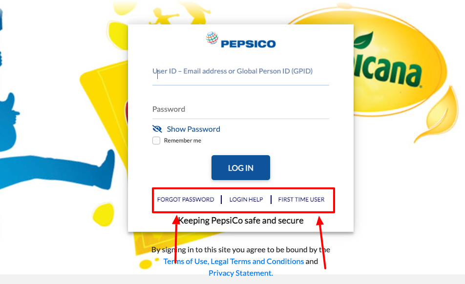 pepsico benefits forgot password