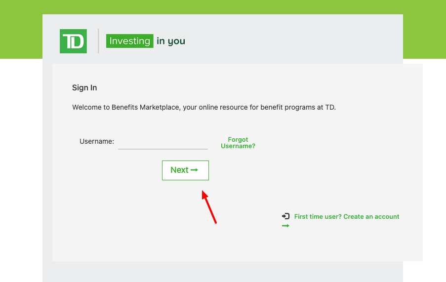td bank employee benefits login
