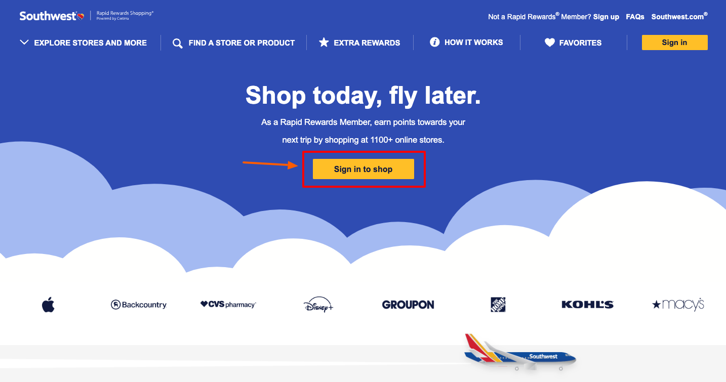 southwest rapid rewards card login