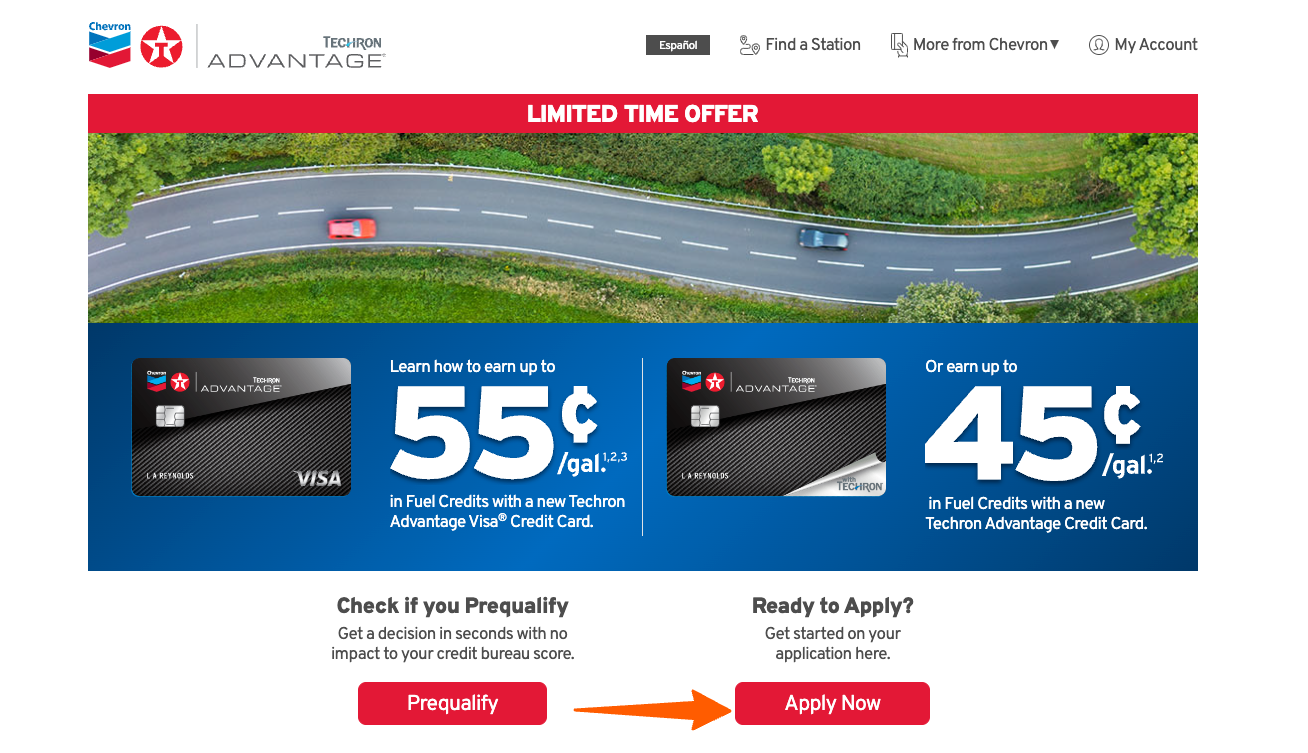 Apply for Techron Advantage Card