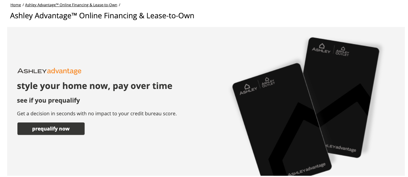 Ashley Furniture Credit Card Login process