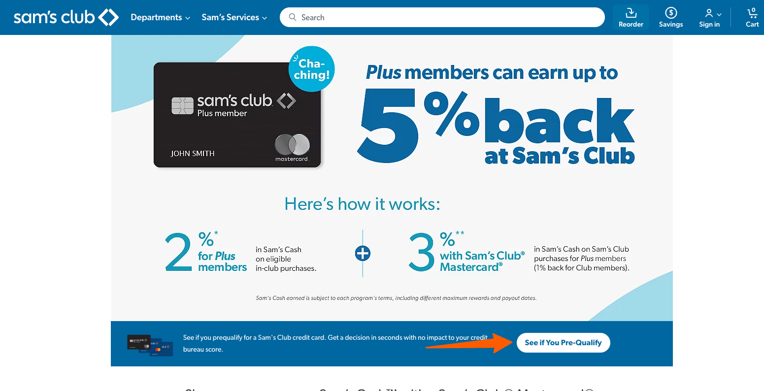 See If You Pre-Qualify for Sam’s Club Credit Card